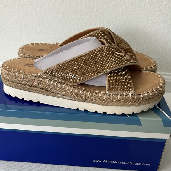 WHITE MOUNTAIN Shoes KIMBERLY Women's Sandal Sand Glitter 8 BRAND NEW IN BOX - Picture 6 of 9